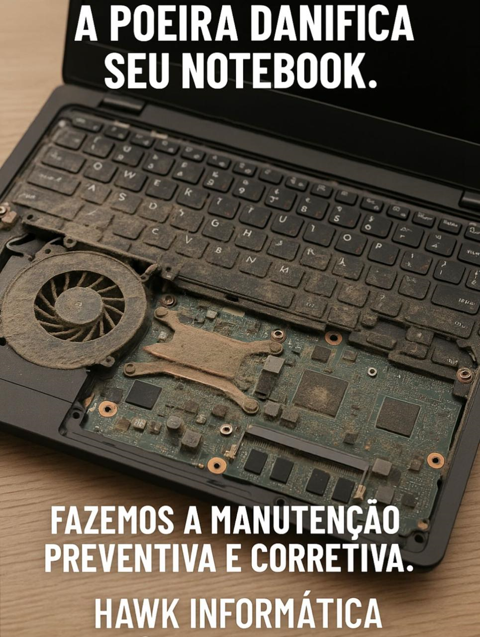 A poeira danifica seu notebook